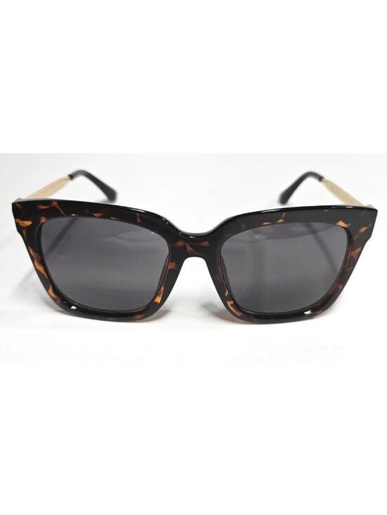 DIFF Tortoiseshell Cat Eye Sunglasses Gold Arms Gray Lens Girls Shades Eyewear